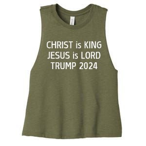 Christ Is King Jesus Is Lord Trump 2024 Christian Women's Racerback Cropped Tank