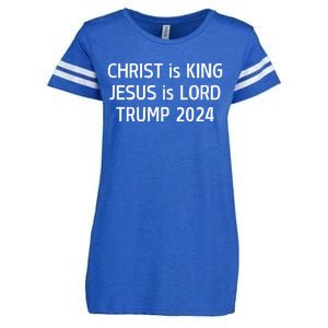 Christ Is King Jesus Is Lord Trump 2024 Christian Enza Ladies Jersey Football T-Shirt