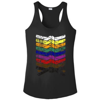 Cool Illustrated Karate Belt Colors Martial Arts Ladies PosiCharge Competitor Racerback Tank