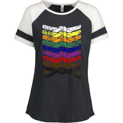 Cool Illustrated Karate Belt Colors Martial Arts Enza Ladies Jersey Colorblock Tee