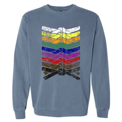 Cool Illustrated Karate Belt Colors Martial Arts Garment-Dyed Sweatshirt