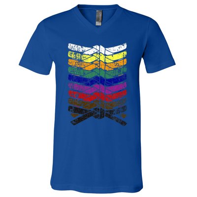 Cool Illustrated Karate Belt Colors Martial Arts V-Neck T-Shirt