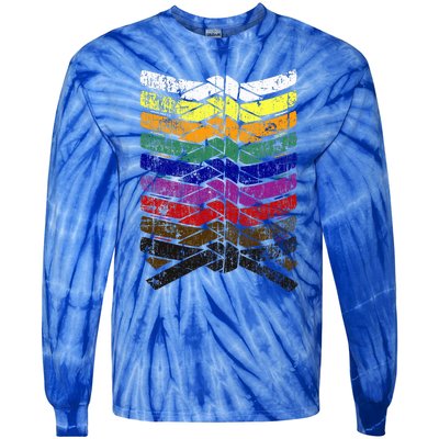 Cool Illustrated Karate Belt Colors Martial Arts Tie-Dye Long Sleeve Shirt