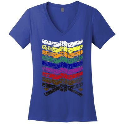 Cool Illustrated Karate Belt Colors Martial Arts Women's V-Neck T-Shirt