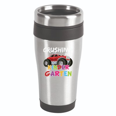 Crushing Into Kindergarten Monster Truck Cute Kindergarten Gift 16oz Travel Tumbler