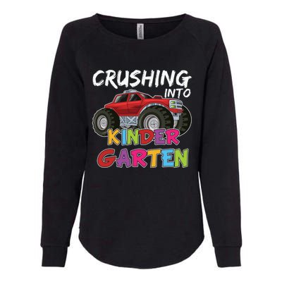 Crushing Into Kindergarten Monster Truck Cute Kindergarten Gift Womens California Wash Sweatshirt