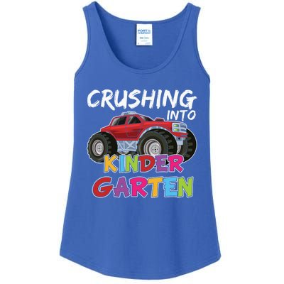 Crushing Into Kindergarten Monster Truck Cute Kindergarten Gift Ladies Essential Tank