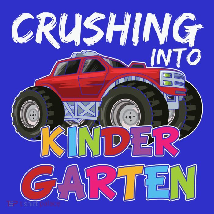 Crushing Into Kindergarten Monster Truck Cute Kindergarten Gift Premium T-Shirt