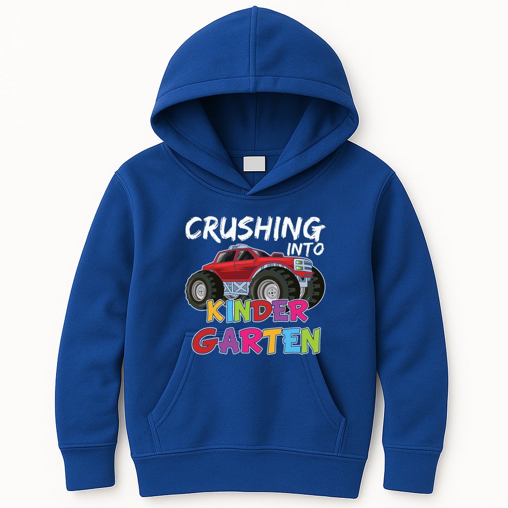 Crushing Into Kindergarten Monster Truck Cute Kindergarten Gift Kids Hoodie