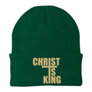 Christ Is King Jesus Is King Cross Crucifix Knit Cap Winter Beanie