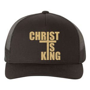 Christ Is King Jesus Is King Cross Crucifix Yupoong Adult 5-Panel Trucker Hat