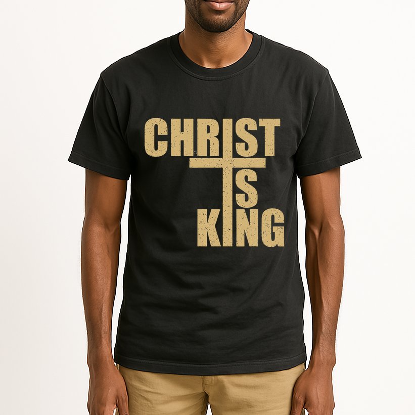 Christ Is King Jesus Is King Cross Crucifix Tall T-Shirt