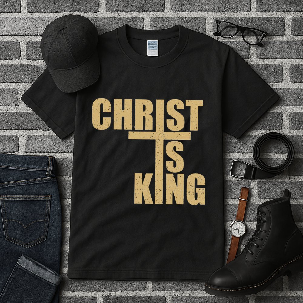 Christ Is King Jesus Is King Cross Crucifix Tall T-Shirt