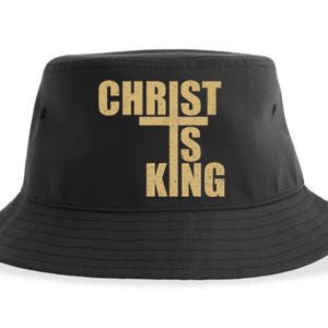 Christ Is King Jesus Is King Cross Crucifix Sustainable Bucket Hat