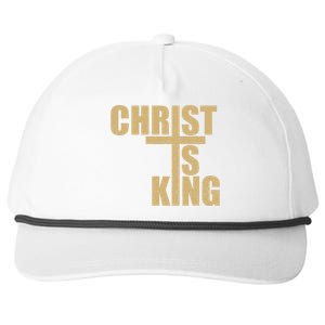 Christ Is King Jesus Is King Cross Crucifix Snapback Five-Panel Rope Hat