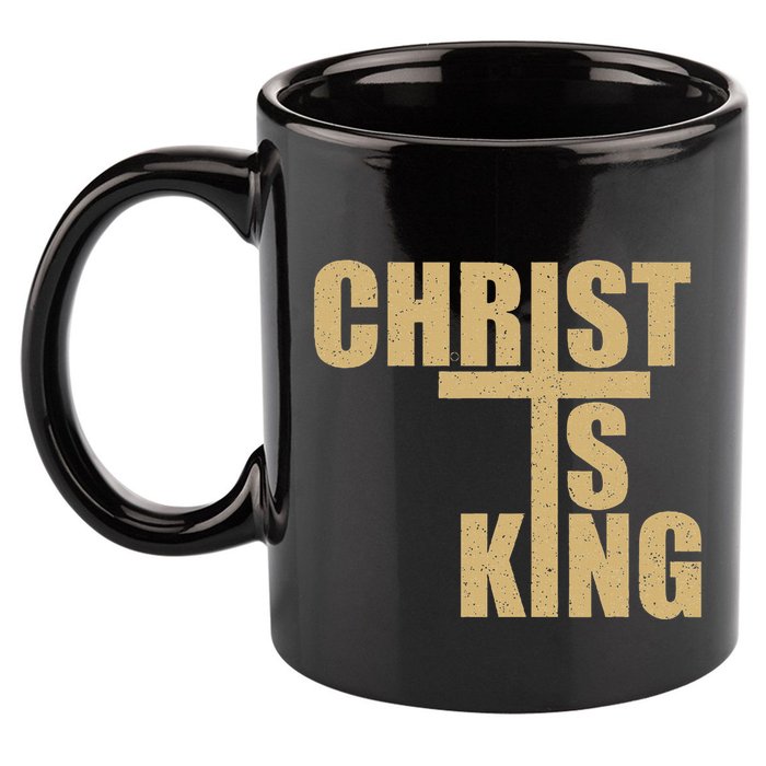 Christ Is King Jesus Is King Cross Crucifix 11oz C Handle Ceramic Mug