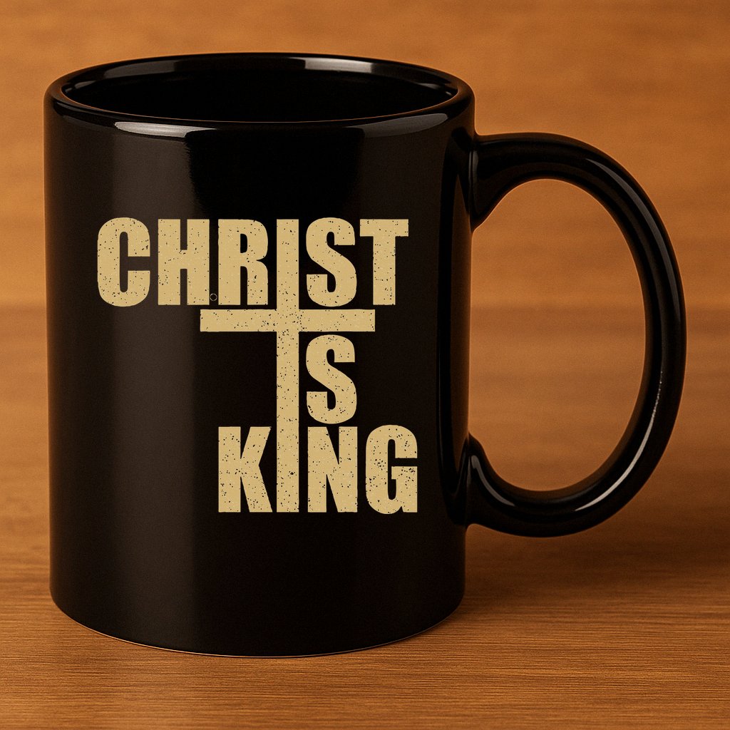 Christ Is King Jesus Is King Cross Crucifix 11oz C Handle Ceramic Mug