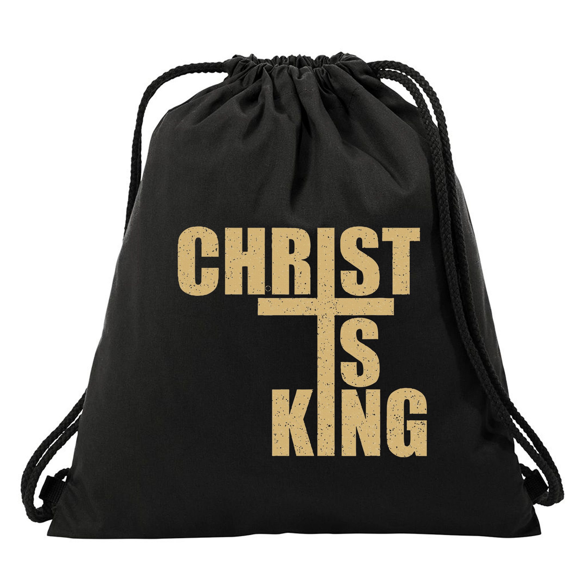 Christ Is King Jesus Is King Cross Crucifix Drawstring Bag