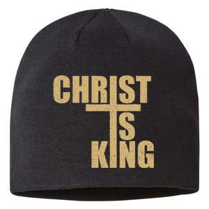 Christ Is King Jesus Is King Cross Crucifix Sustainable Beanie