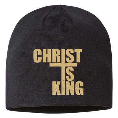 Christ Is King Jesus Is King Cross Crucifix Sustainable Beanie