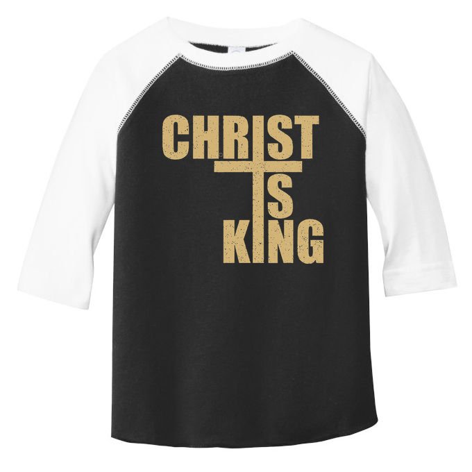 Christ Is King Jesus Is King Cross Crucifix Toddler Fine Jersey T-Shirt