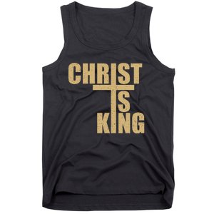 Christ Is King Jesus Is King Cross Crucifix Tank Top