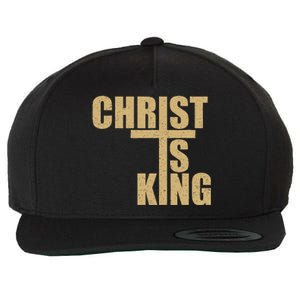 Christ Is King Jesus Is King Cross Crucifix Wool Snapback Cap