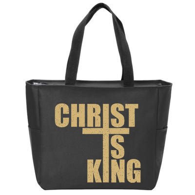 Christ Is King Jesus Is King Cross Crucifix Zip Tote Bag