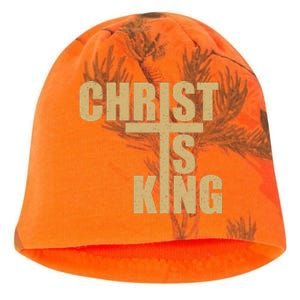 Christ Is King Jesus Is King Cross Crucifix Kati - Camo Knit Beanie