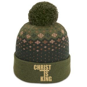 Christ Is King Jesus Is King Cross Crucifix The Baniff Cuffed Pom Beanie