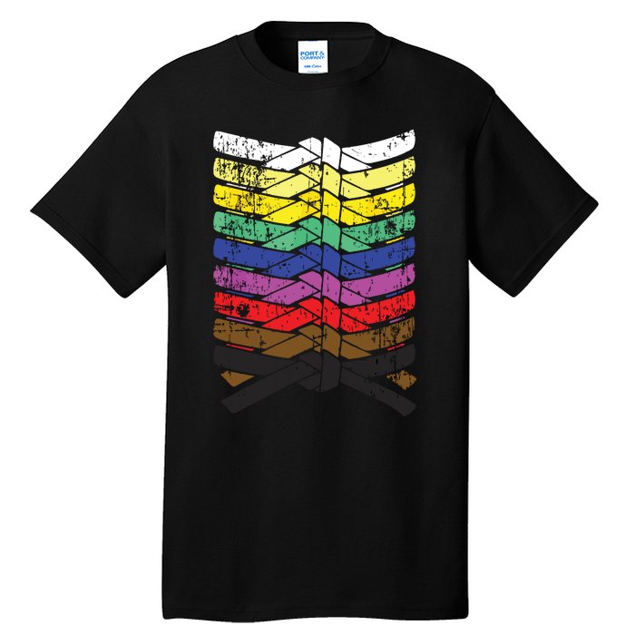 Cool Illustrated Karate Belt Colors Tall T-Shirt