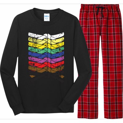 Cool Illustrated Karate Belt Colors Long Sleeve Pajama Set