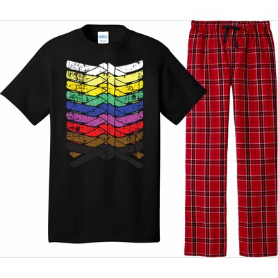 Cool Illustrated Karate Belt Colors Pajama Set