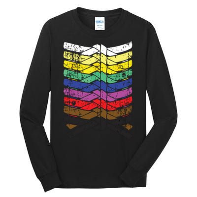 Cool Illustrated Karate Belt Colors Tall Long Sleeve T-Shirt