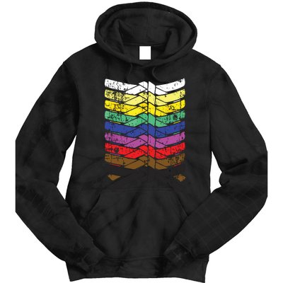 Cool Illustrated Karate Belt Colors Tie Dye Hoodie