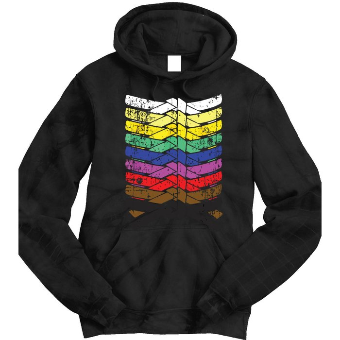 Cool Illustrated Karate Belt Colors Tie Dye Hoodie