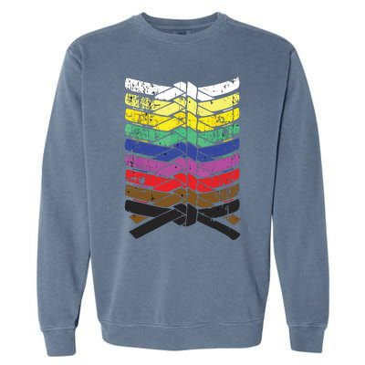 Cool Illustrated Karate Belt Colors Garment-Dyed Sweatshirt