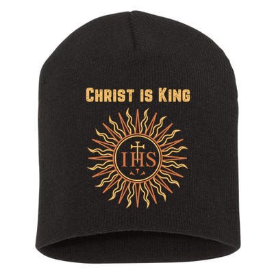 Christ is King Christian Easter Roman Catholic Short Acrylic Beanie