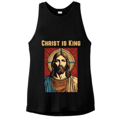 Christ is King Christian Easter Ladies PosiCharge Tri-Blend Wicking Tank