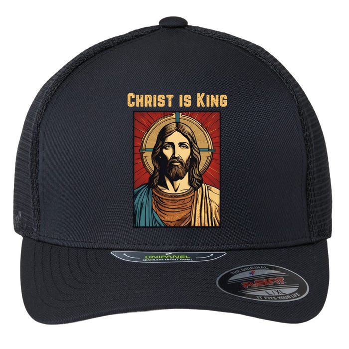 Christ is King Christian Easter Flexfit Unipanel Trucker Cap
