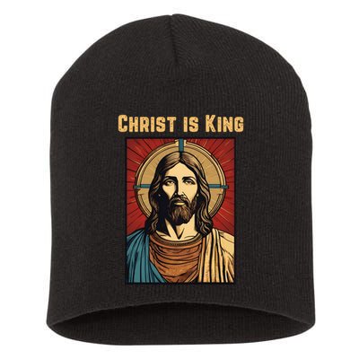Christ is King Christian Easter Short Acrylic Beanie