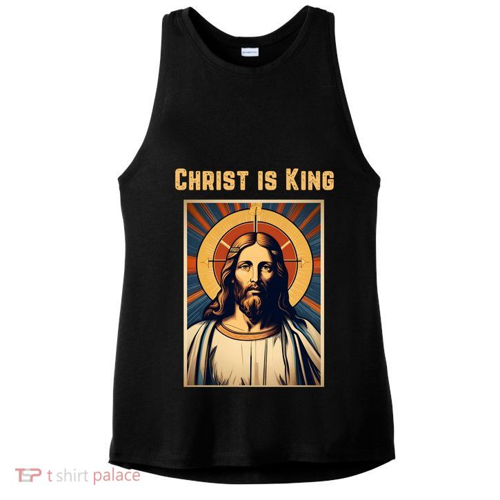 Christ is King Christian Easter Ladies PosiCharge Tri-Blend Wicking Tank