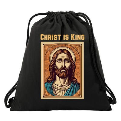 Christ is King Christian Easter Drawstring Bag