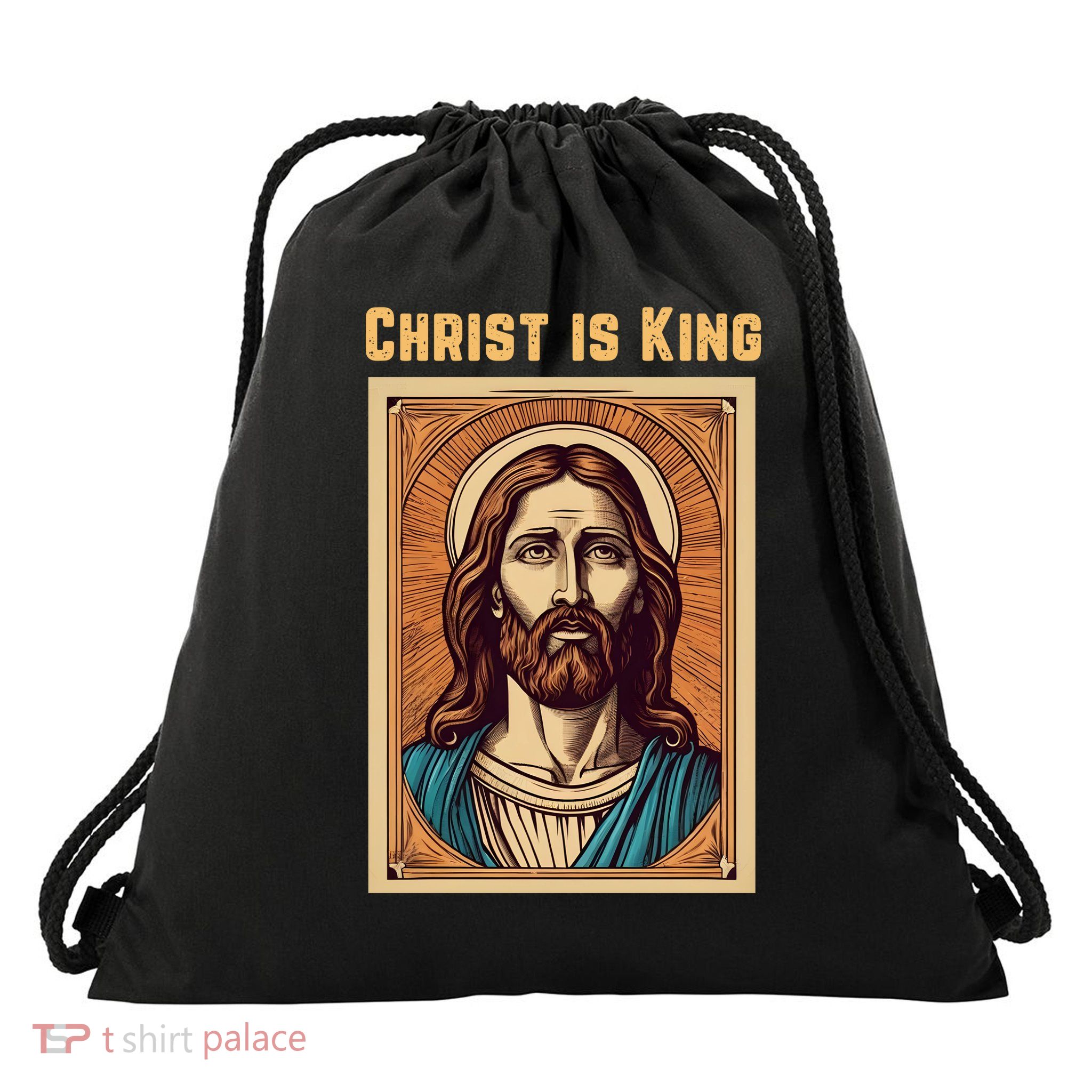 Christ is King Christian Easter Drawstring Bag