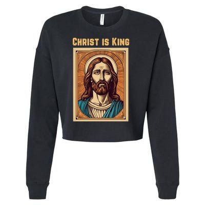 Christ is King Christian Easter Cropped Pullover Crew