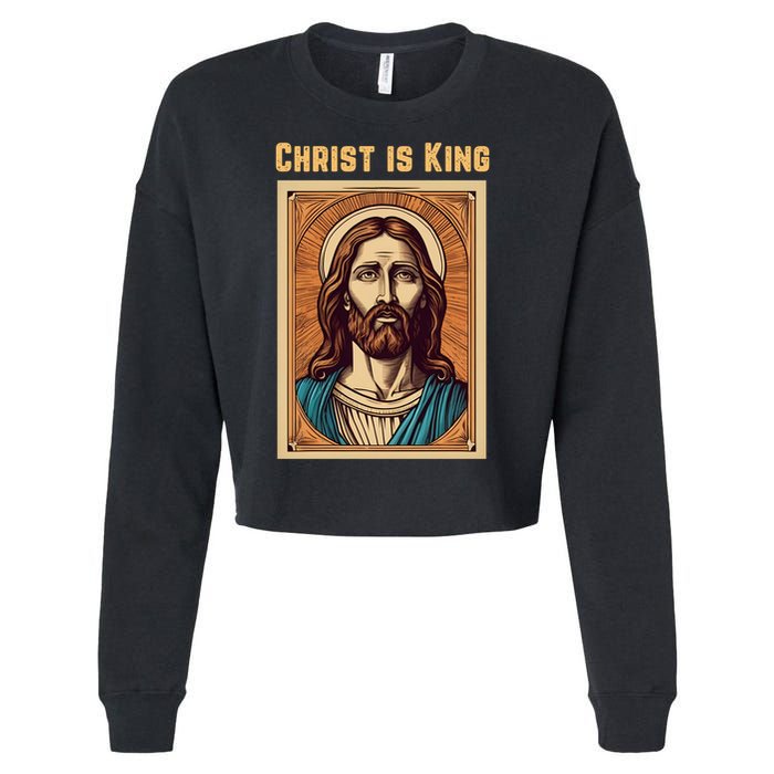 Christ is King Christian Easter Cropped Pullover Crew