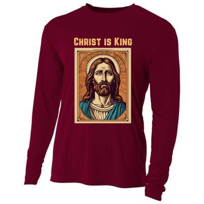 Christ is King Christian Easter Cooling Performance Long Sleeve Crew