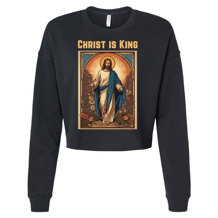 Christ is King Christian Easter Cropped Pullover Crew