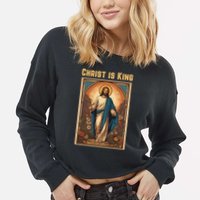 Christ is King Christian Easter Cropped Pullover Crew