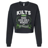 Celtic In Kilts Wonder Joke St. Patricks Scottish Cropped Pullover Crew